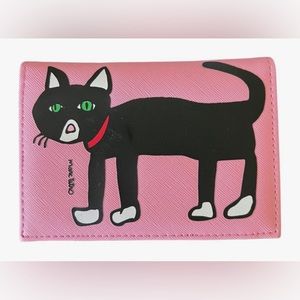 NEW Marc Tetro Pink Cat Bi-Fold Wallet Passport Card Case